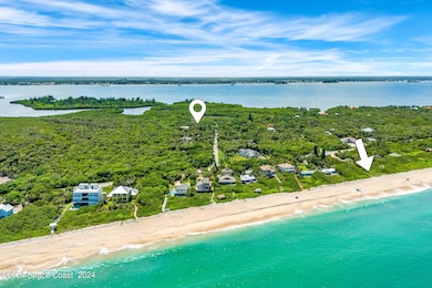 arrow shows beach access