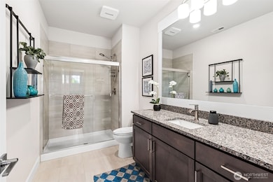 Spacious guest bath with 70