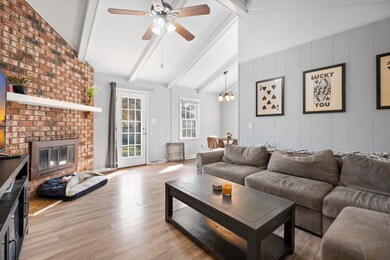 Living room facing back door