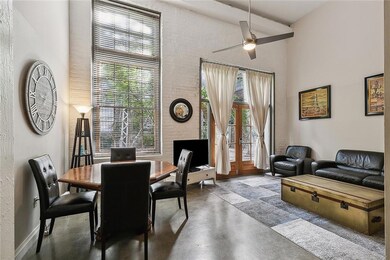 Another beautiful view showing the gorgeous view to the courtyard at the base of the iconic water tower! The unit is fully furnished.