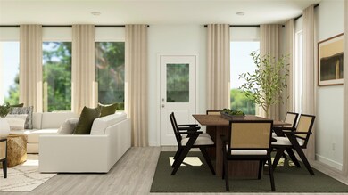 Dining area featuring light wood-type flooring
