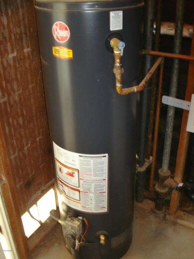 Water Heater in Carport Storage Area