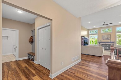 The entrance from the 3 car garage delivers a place for coats and shoes keeping you organized!