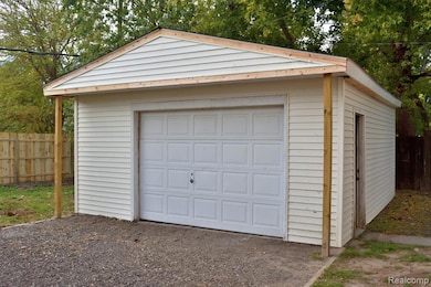 View of detached garage