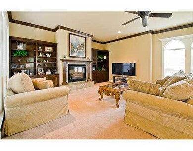 Den/Family/Great Room. Downstairs family room with fireplace & built-ins.
