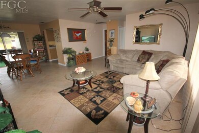 Light and airy living room with diagonally set til