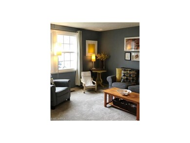 Large picture window for natural light.