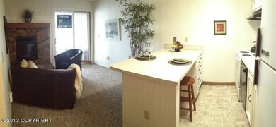 Breakfast bar & living room