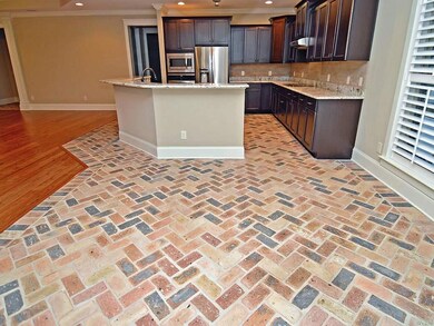 Beautiful Chicago split brick herringbone flooring