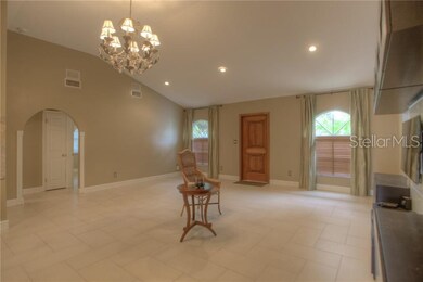 Front main entry with combined living and dining