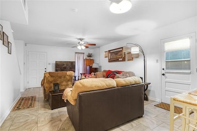 Living Room showing front and side door.