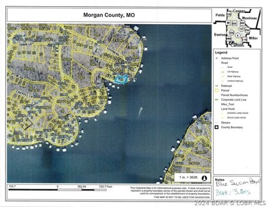 Blue is the Lake Access. Lots in Black