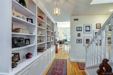 Hall with light hardwood flooring