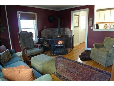 Exterior Front. Cozy woodstove