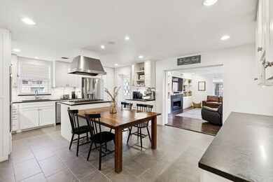 Large kitchen with a built in table