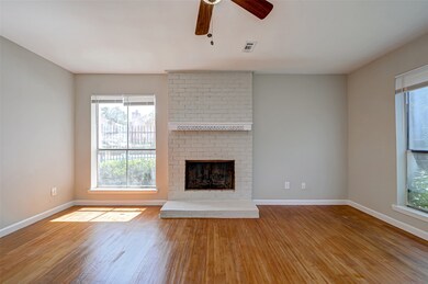 Woodburning fireplace & ceiling fan