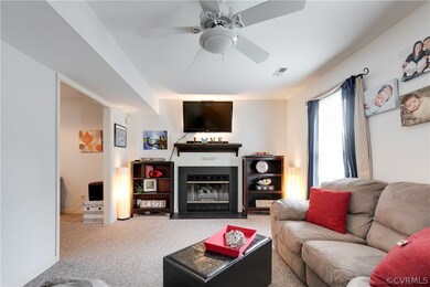 The gas fireplace adds coziness in the colder mont