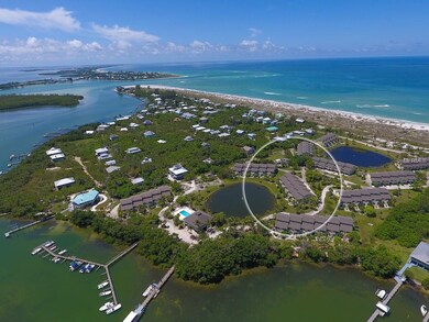 Aerial photo.  Building in center of circle.