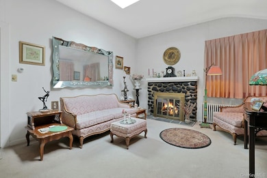 Living Room of Stone Cottage with Stone Fire Place