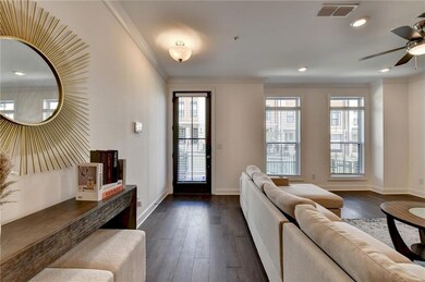 Foyer entrance with ornamental molding, dark wood-style floors, plenty of natural light, ceiling fan, and recessed lighting