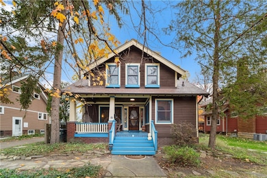 View of front of property featuring covered porch