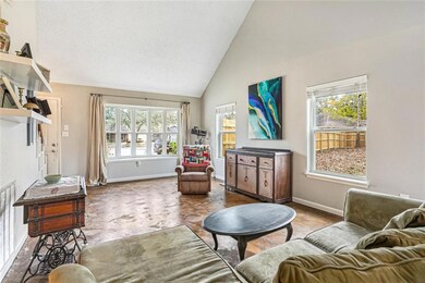 Living Room with Vaulted Ceiling