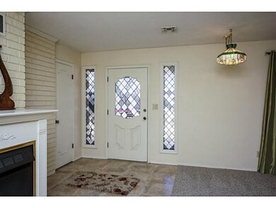 Living Room. Beautiful ceramic tile and cozy firep