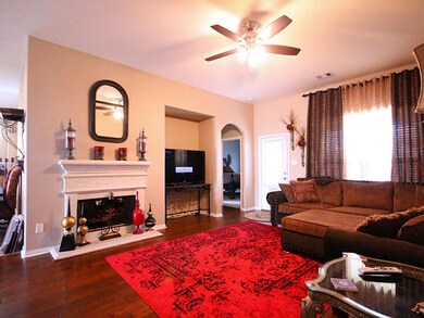 Living room with gorgeous wood laminate flooring