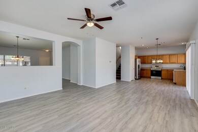Family room looking towards kitchen