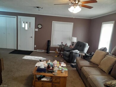 View of living room looking at front door