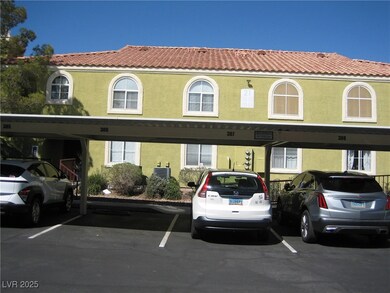 View of covered parking lot