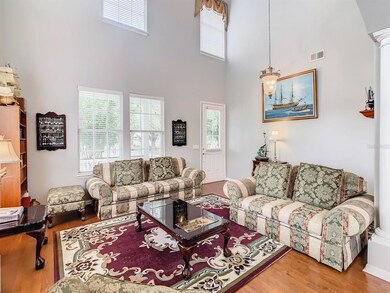 The front room has 25' foot ceilings.