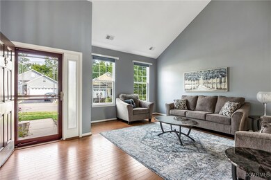 Living Room with vaulted ceiling