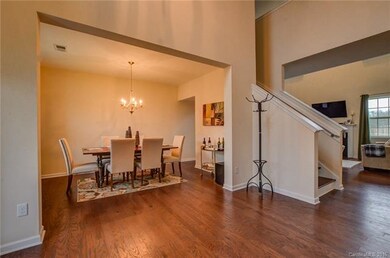 Vaulted ceiling foyer. Large open dining room