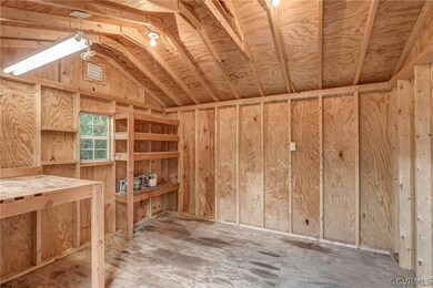 Interior view of shed