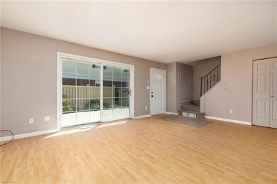 View of hardwood floored living room
