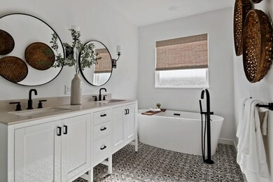 Primary Spa Bath with double vanity and optional freestanding tub