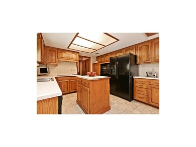 Kitchen with butcher block island