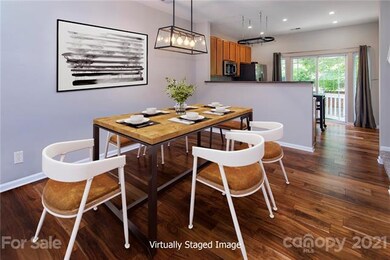 Dining area with pretty light.