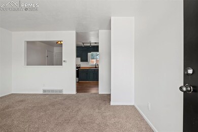 Carpeted empty room with sink