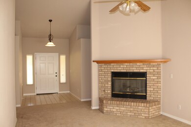 Living room with fireplace