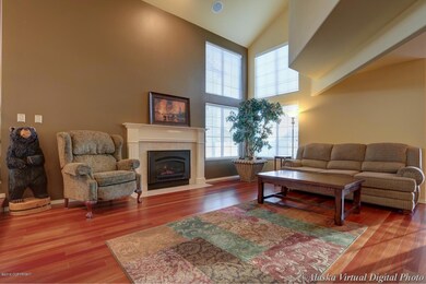 Living room with gas insert fireplace