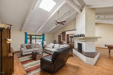 Vaulted, beamed ceiling