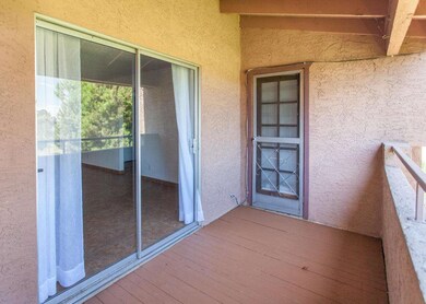 Patio wraps around unit