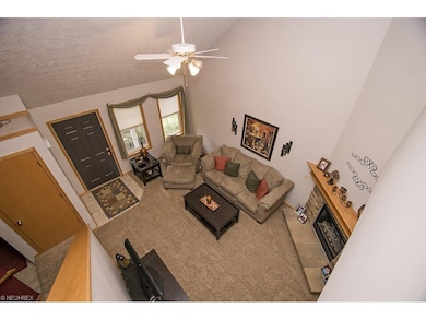 The two story great room can be seen from above