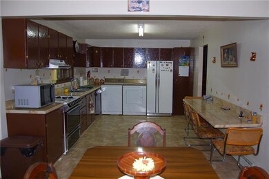 Spacious eat-in kitchen.