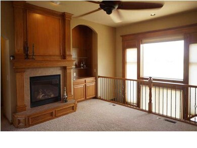 The gas fireplace creates a cozy space. Beautiful 