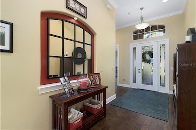 Foyer entry makes a statement of elegance.