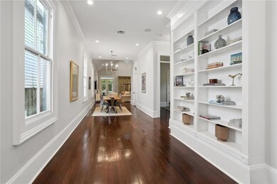 Gorgeous built ins and original hardwood floors