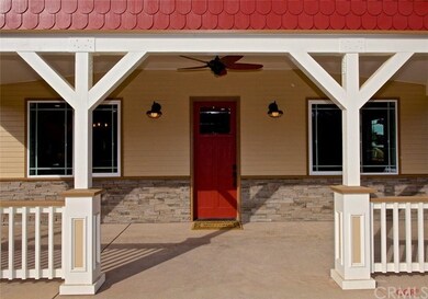 Craftsman style front door with shelf and beveled 